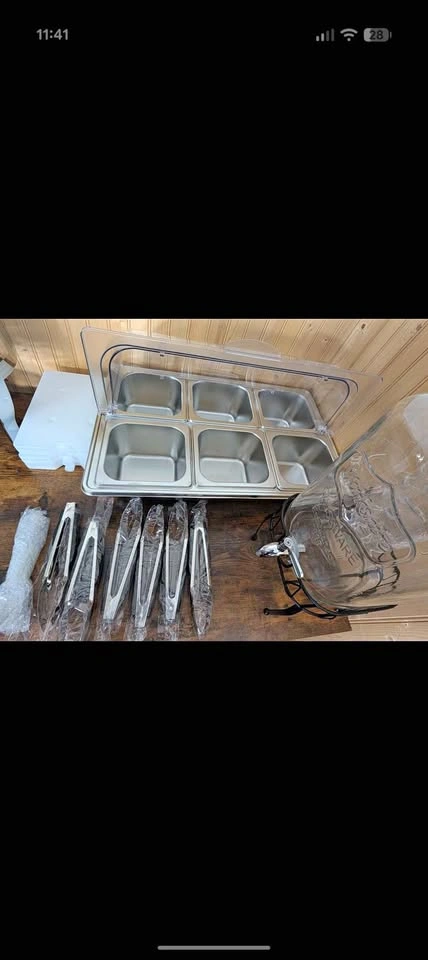 VEVOR Countertop Food Serving Display Container, 6 Pan