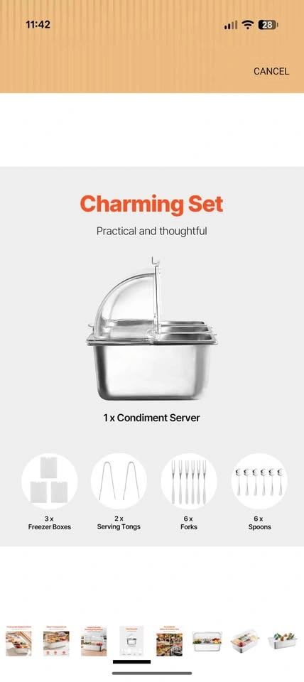VEVOR Countertop Food Serving Display Container, 6 Pan - photo 4