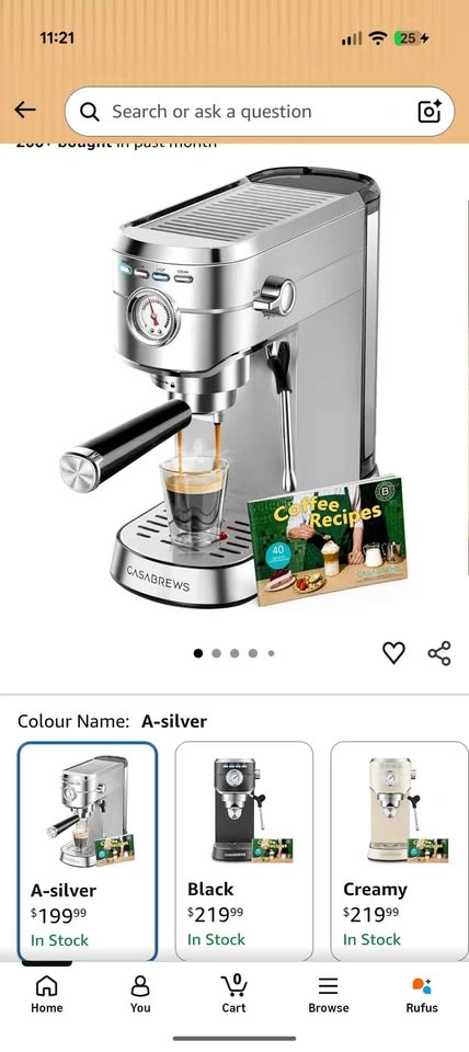 CASABREWS Espresso Machine 20 Bar with Milk Frother - photo 2