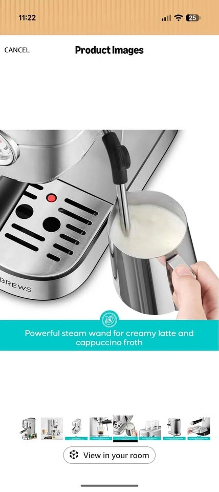 CASABREWS Espresso Machine 20 Bar with Milk Frother - photo 5