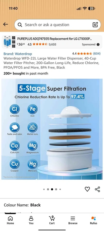 Waterdrop WFD-22L Large 40-Cup Water Filter Dispenser - photo 3