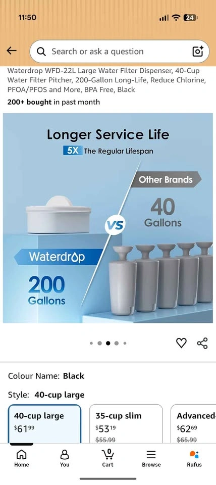 Waterdrop WFD-22L Large 40-Cup Water Filter Dispenser - photo 4