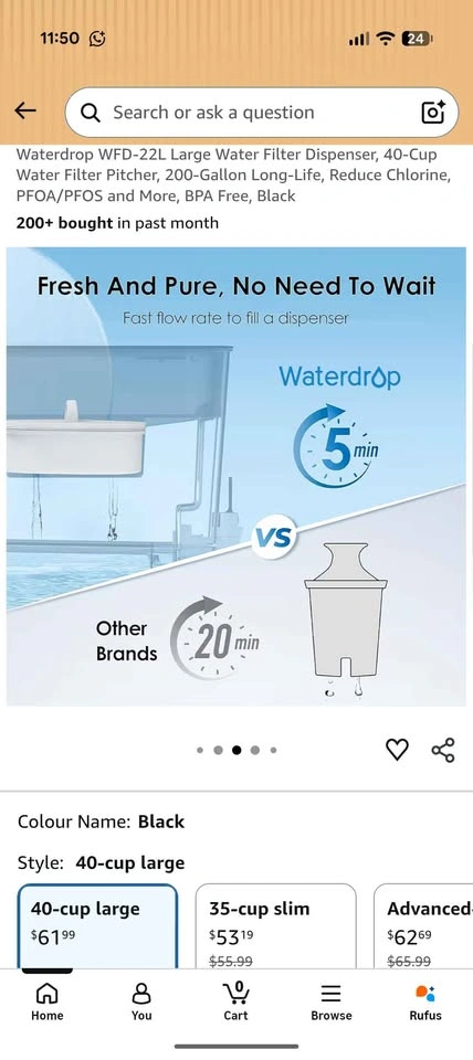 Waterdrop WFD-22L Large 40-Cup Water Filter Dispenser - photo 5