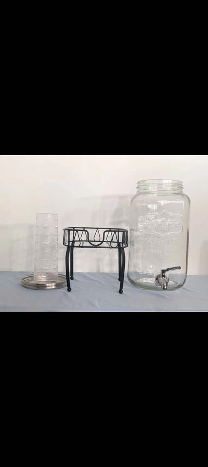 2 Gallon Glass Beverage Dispenser with Stand and Lid - photo 4
