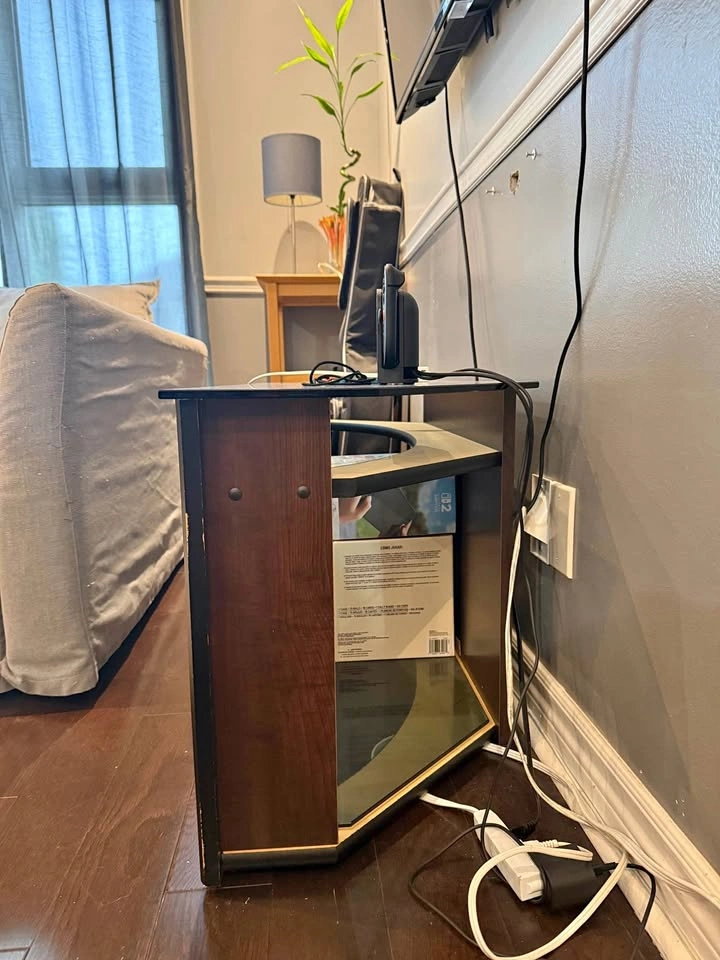 Glass Top Corner TV Stand Media Console