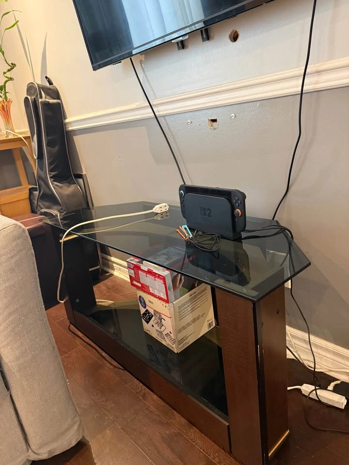 Glass Top Corner TV Stand Media Console - photo 2