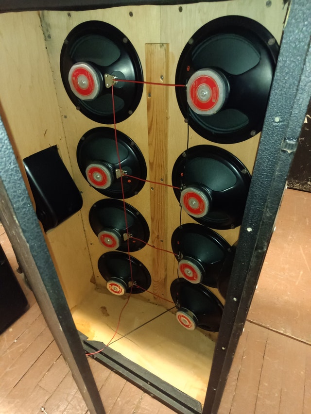 2 Marshall 2097 P.A. 8x8 Red Rola Celestion Speaker Cabinet Pair - photo 2