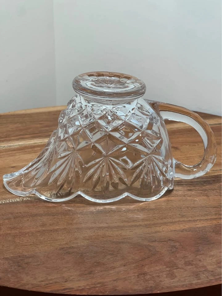 Vintage Clear Pressed Glass Creamer & Covered Sugar Bowl Set - photo 4
