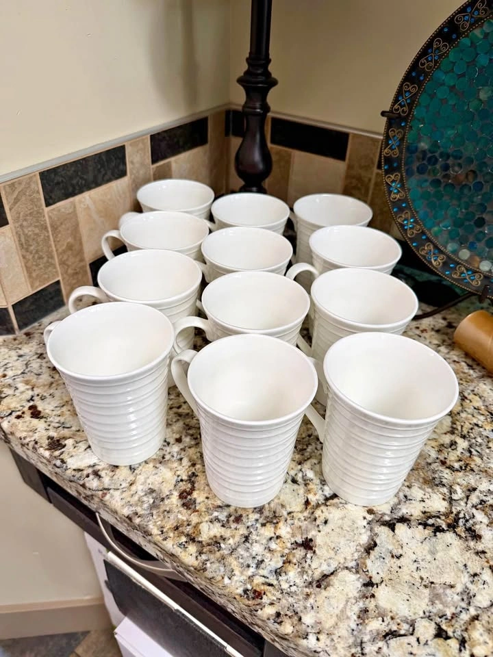 12 Bone China Mikasa Swirl Mugs
