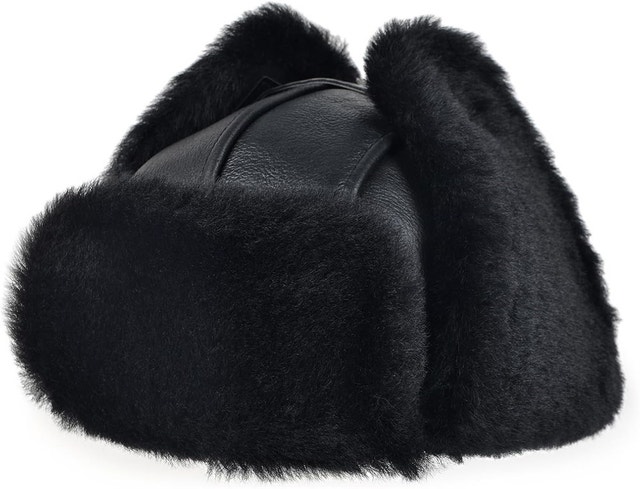 MGGMOKAY Aviator Hat Genuine Shearling Leather Cap - photo 2
