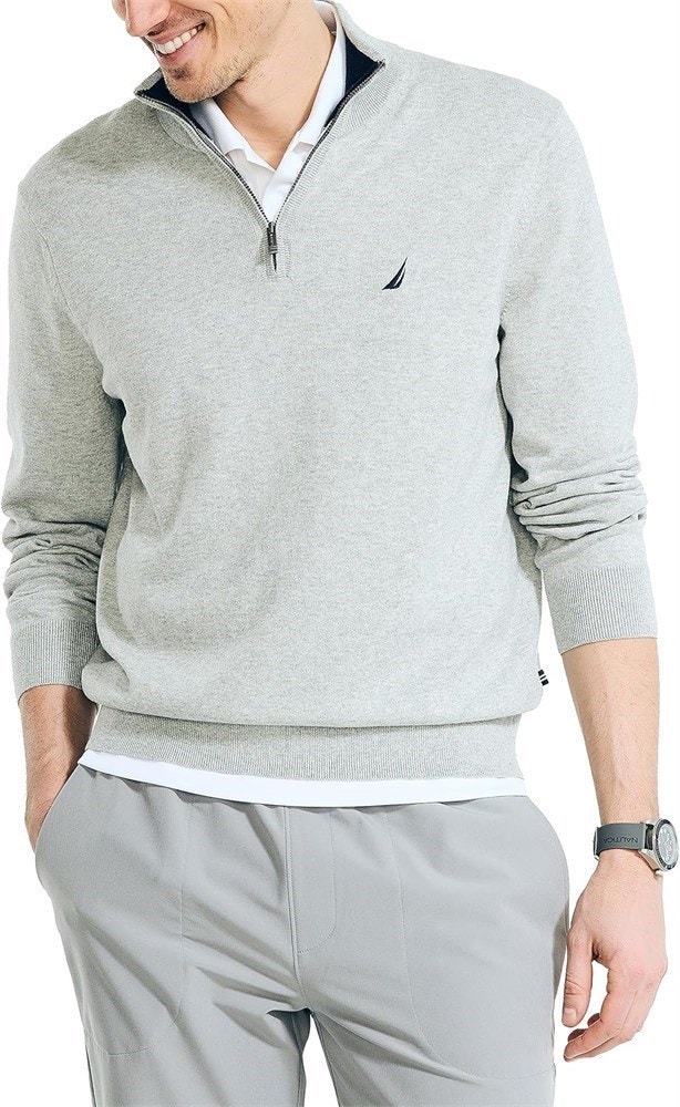 LARGE Nautica Mens Navtech Quarter-Zip Sweater