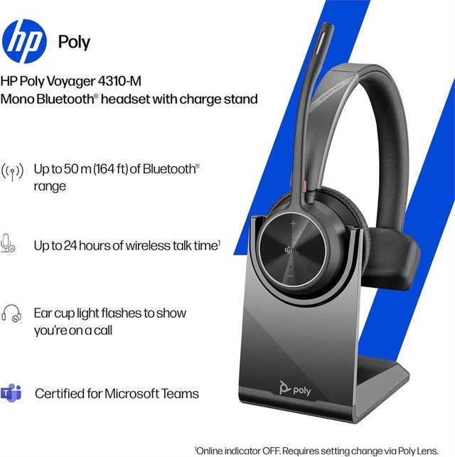 Poly Voyager 4310 UC Wireless Headset & Charge Stand - photo 2