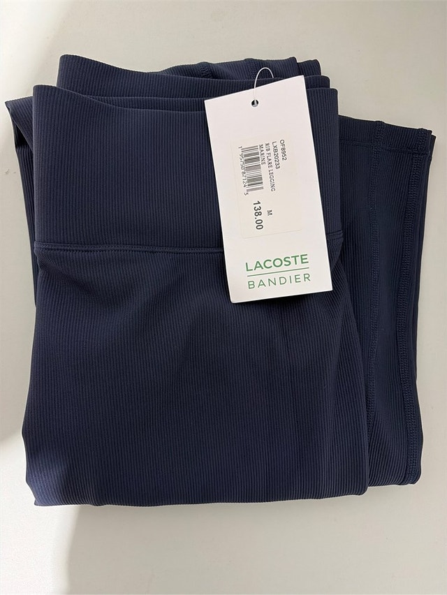 MED Women's Lacoste X Bandier Ribbed Flare Pants Navy - photo 5
