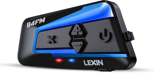 LEXIN Motorcycle Bluetooth Headset with Music Sharing, B4FM 10 R