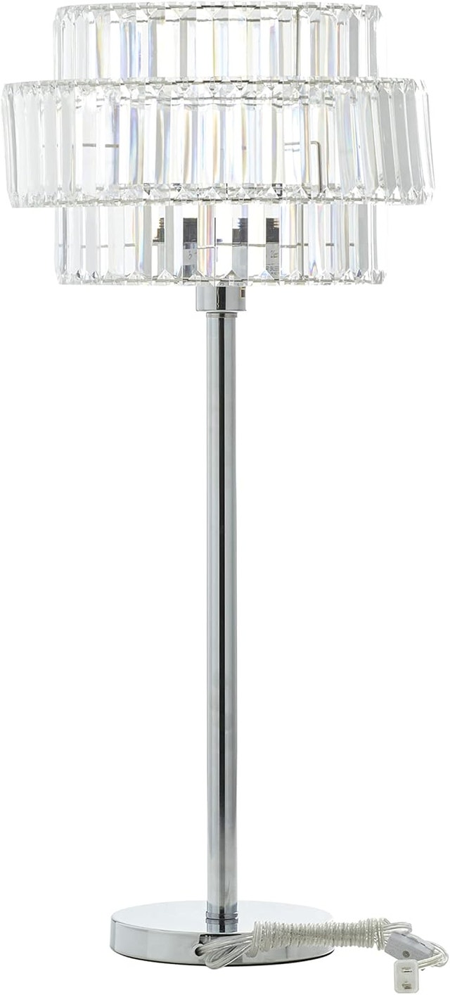 30"H Deco 79 Metal Table Lamp with Crystal Embellishments - photo 2