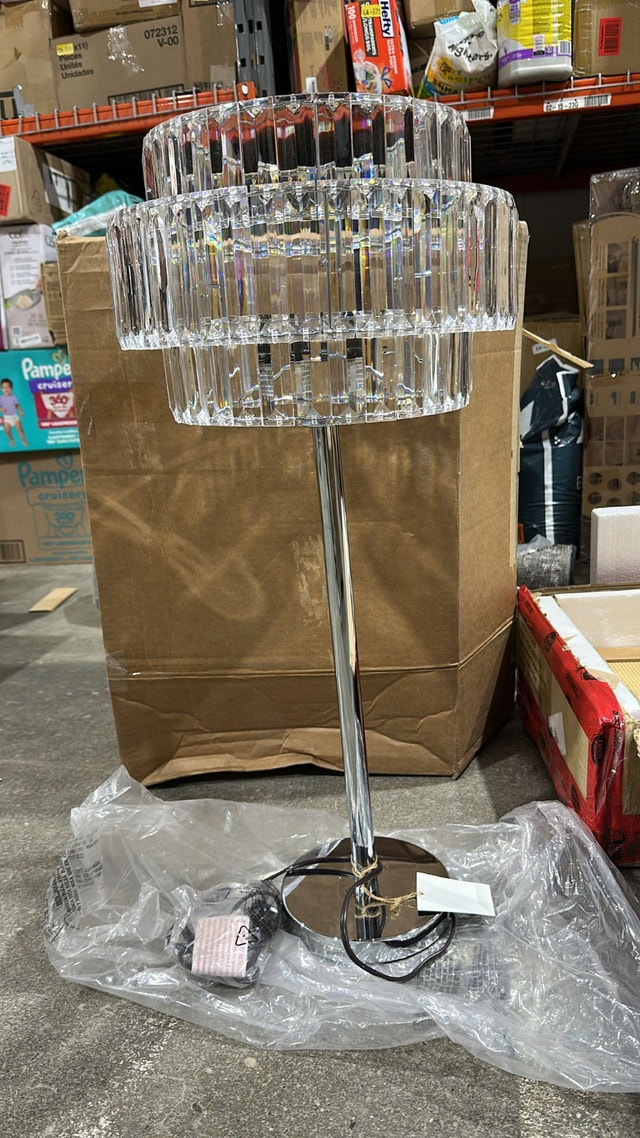 30"H Deco 79 Metal Table Lamp with Crystal Embellishments - photo 5