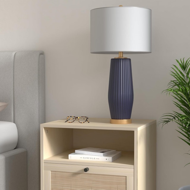 JONATHAN Y Roman 28.5" Ceramic Table Lamp, Navy JYL5045A - photo 2
