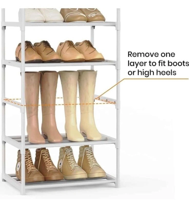 3 Tier Shoe Rack - White Metal - photo 3