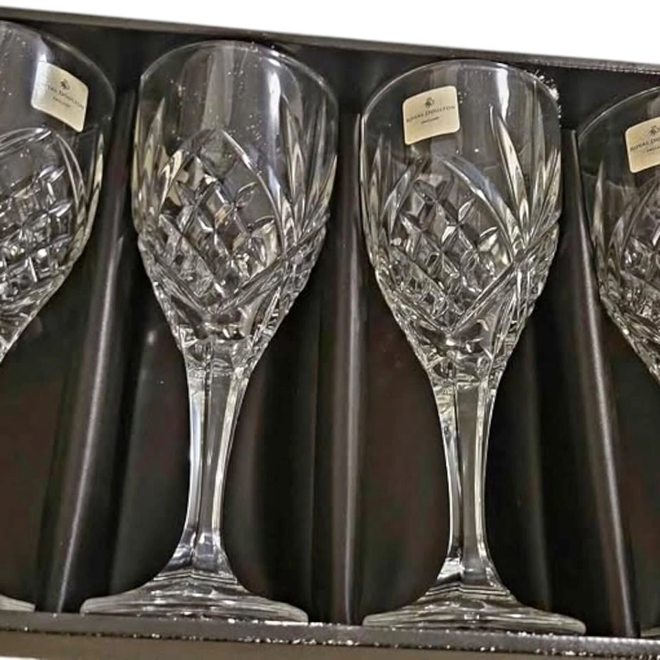 Royal Doulton Cut Crystal Glasses Set of 4