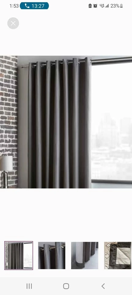 Bouclair Chambray Blackout Curtains Drapes Gray 52"x84" - 2 pane - photo 3