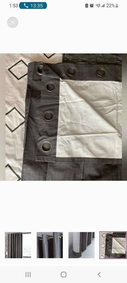 Bouclair Chambray Blackout Curtains Drapes Gray 52"x84" - 2 pane - photo 4