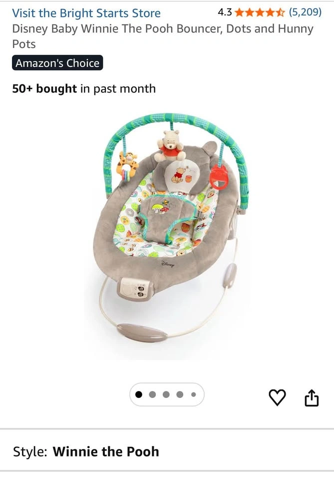 Disney Baby Bright Starts Winnie The Pooh Bouncer - photo 3