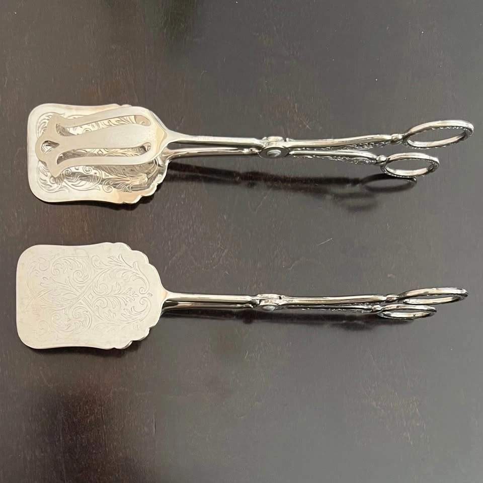Vintage Italy Silver-Plated Serving Tongs - photo 2