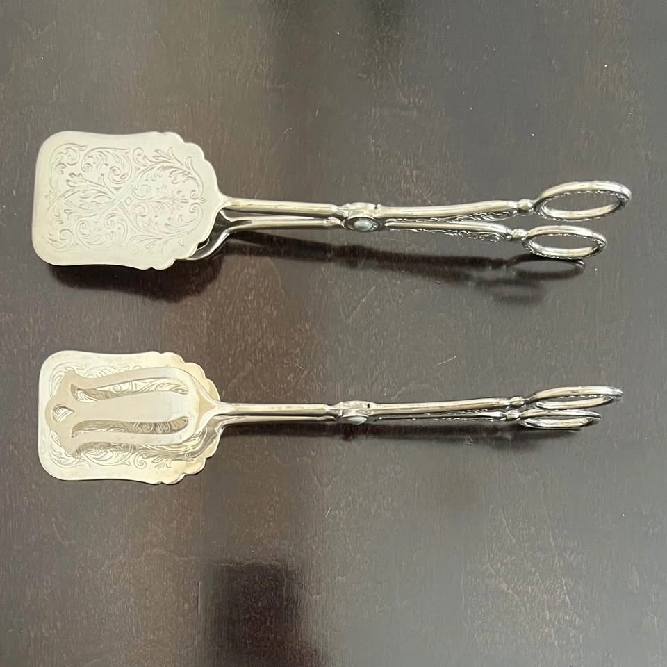 Vintage Italy Silver-Plated Serving Tongs - photo 3