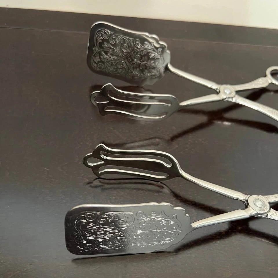 Vintage Italy Silver-Plated Serving Tongs - photo 4