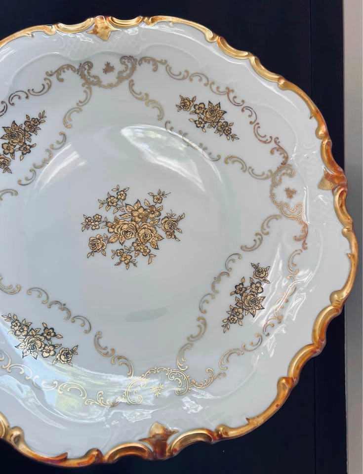 Reichenbach Germany Porcelain Serving Dish 12.75” Platter, Gold - photo 4