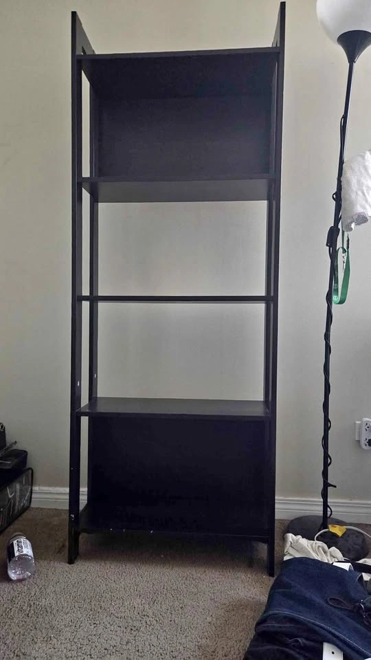 Dark Brown 4-Tier Bookshelf