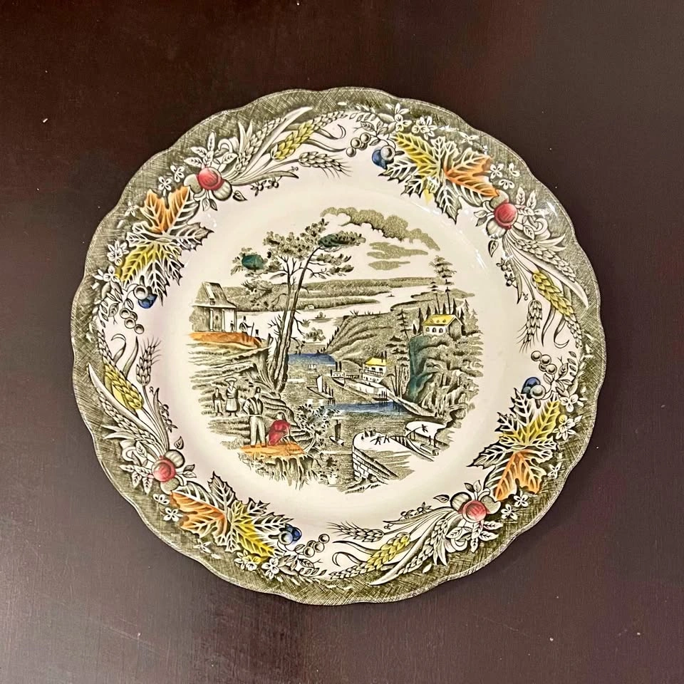 Vintage England Ridgway Heritage side Plate "SCENES OF EARLY CAN