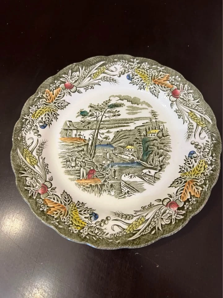 Vintage England Ridgway Heritage side Plate "SCENES OF EARLY CAN - photo 4