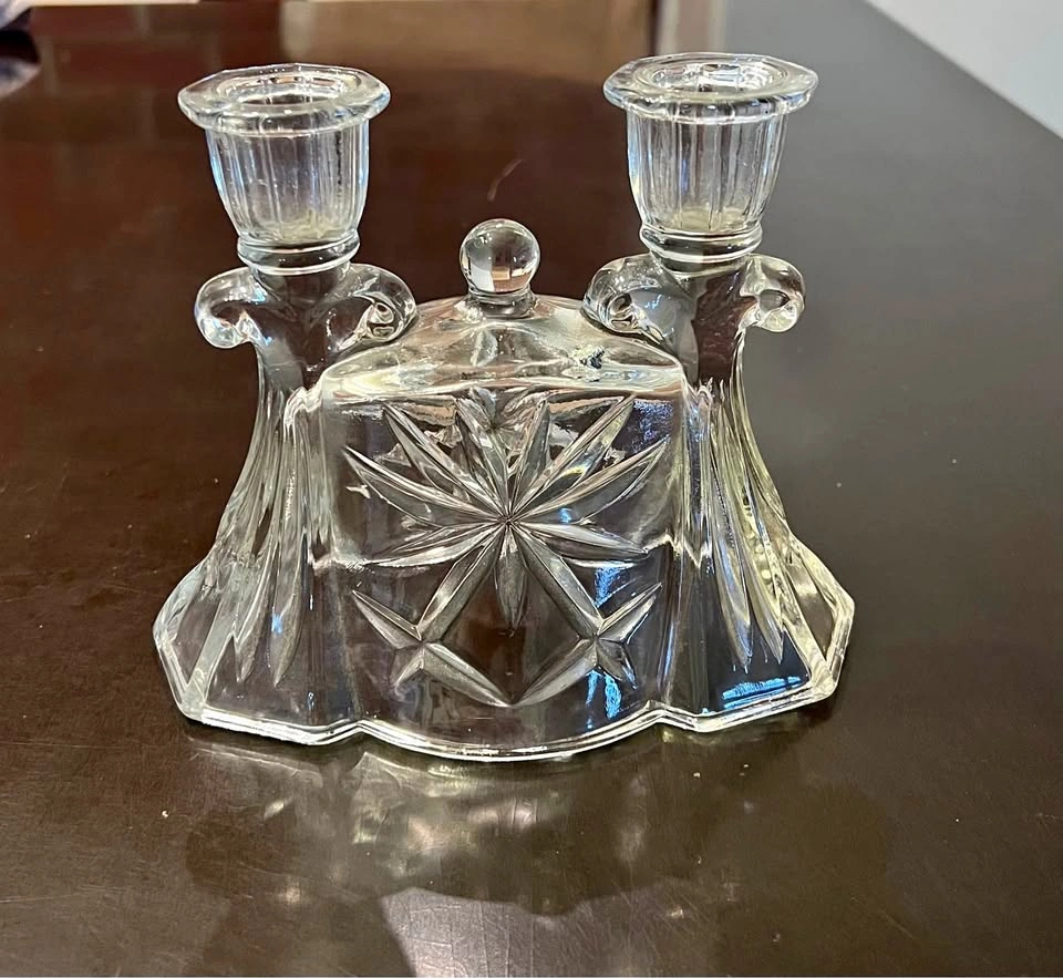 Vintage Anchor Hocking Early American Prescut Candlestick