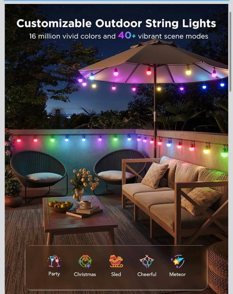 Govee 144ft RGBIC Smart Outdoor String Lights - photo 2