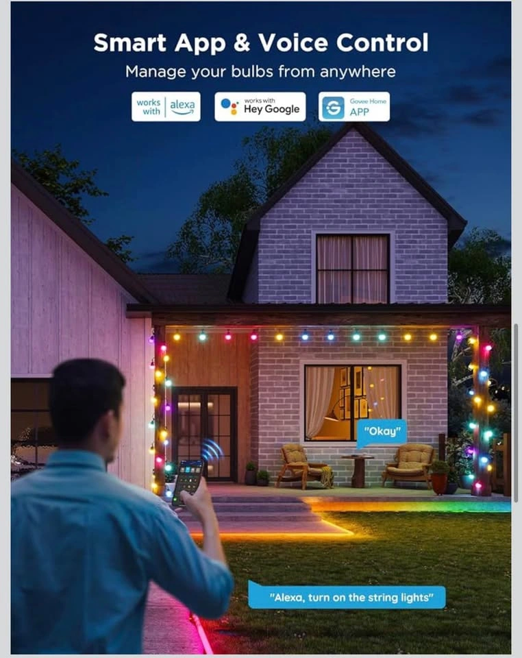 Govee 144ft RGBIC Smart Outdoor String Lights - photo 5
