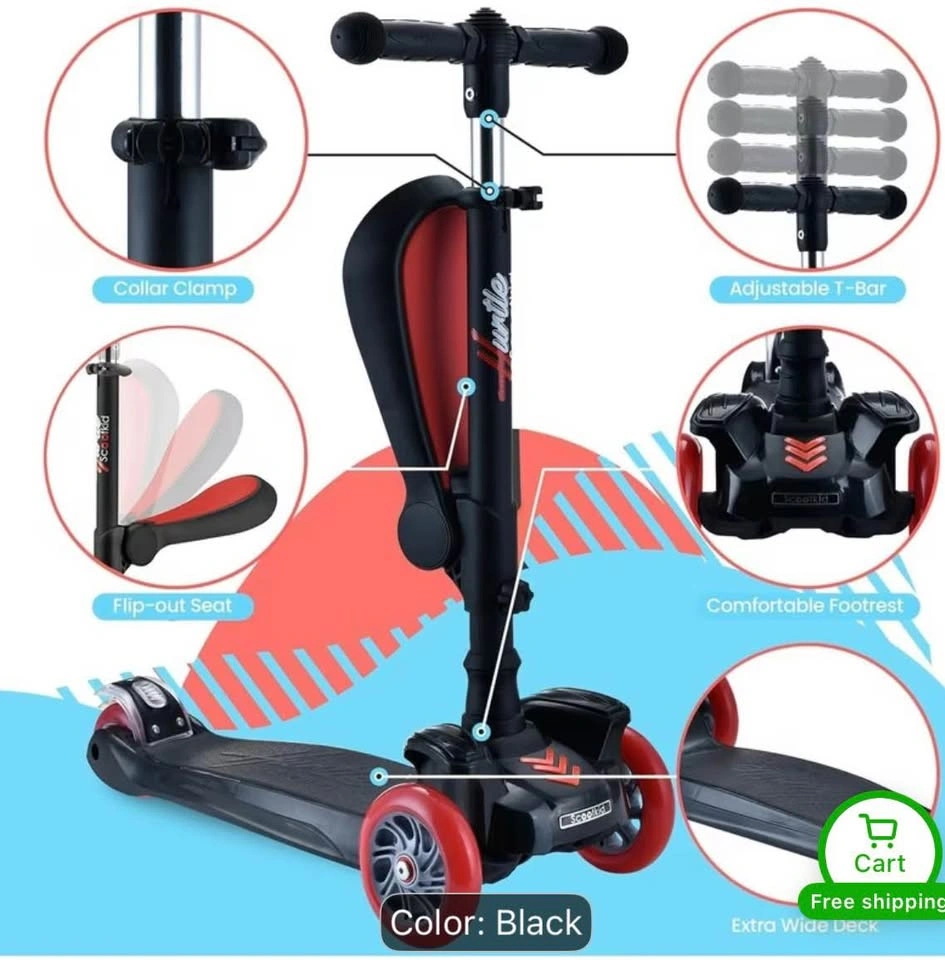 Brand New - Hurtle 3-Wheeled Scooter for Kids with Wheel LED Lig - photo 3