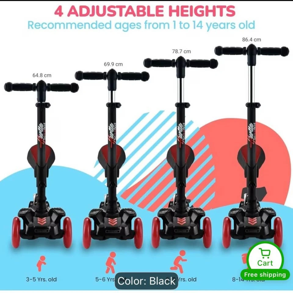 Brand New - Hurtle 3-Wheeled Scooter for Kids with Wheel LED Lig - photo 4