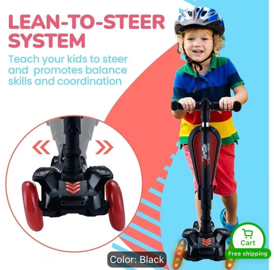 Brand New - Hurtle 3-Wheeled Scooter for Kids with Wheel LED Lig - photo 5