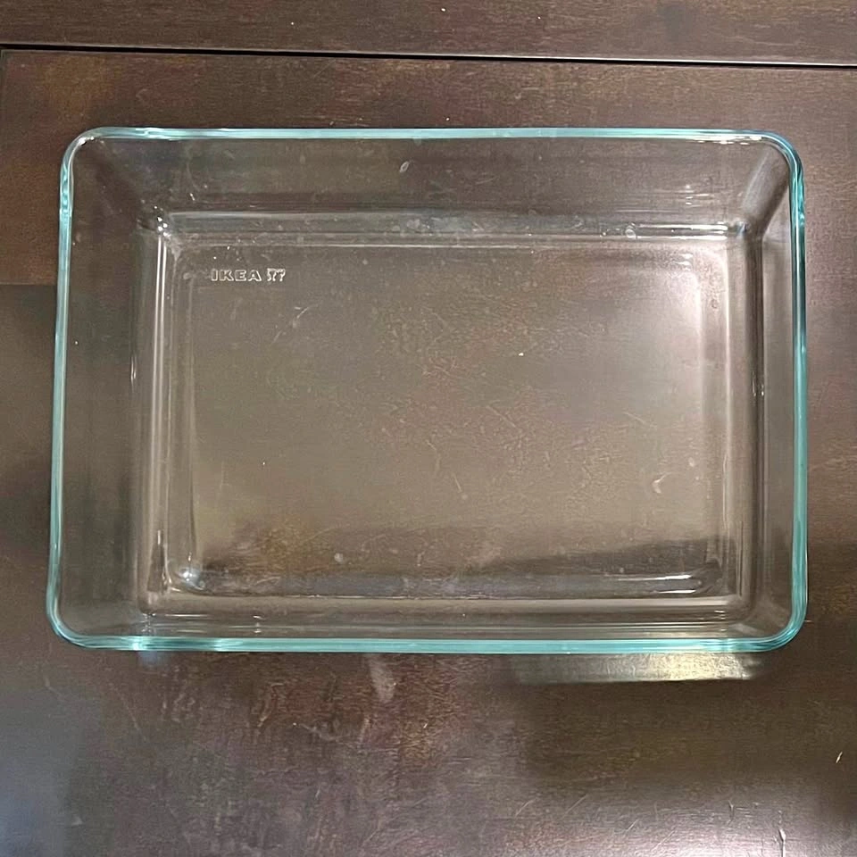 IKEA MIXTUR Oven/serving dish, clear glass, 32cm x 25cm