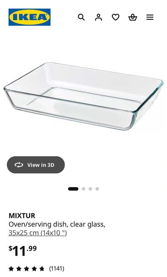 IKEA MIXTUR Oven/serving dish, clear glass, 32cm x 25cm - photo 5