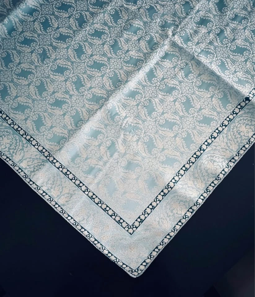 Luxury Persian Silk TERMEH Square Tablecloth 1x1m - photo 3