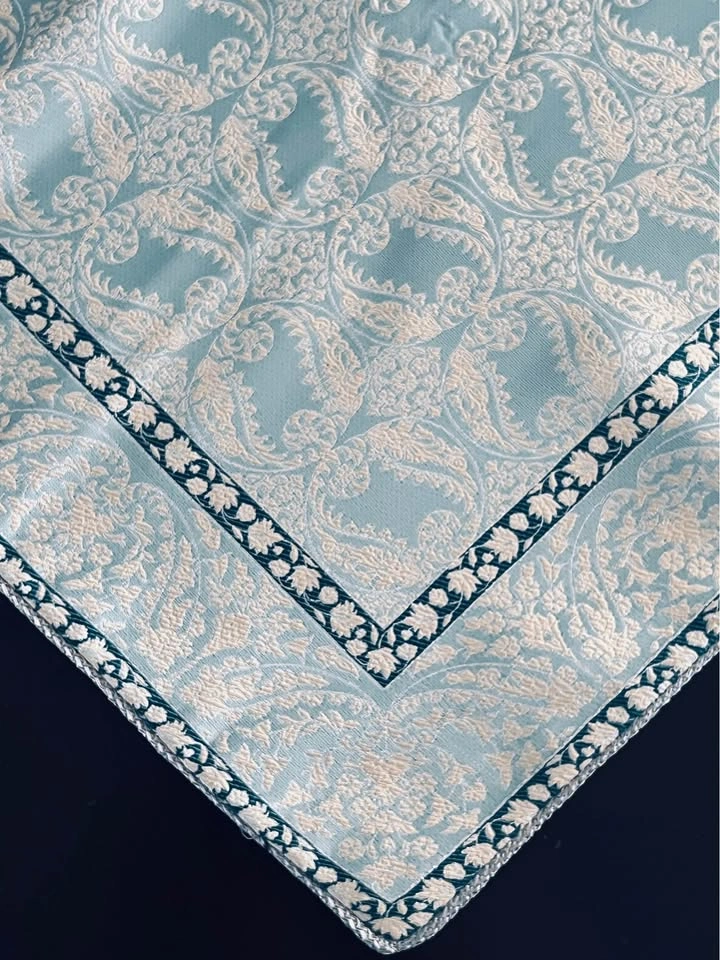 Luxury Persian Silk TERMEH Square Tablecloth 1x1m - photo 4