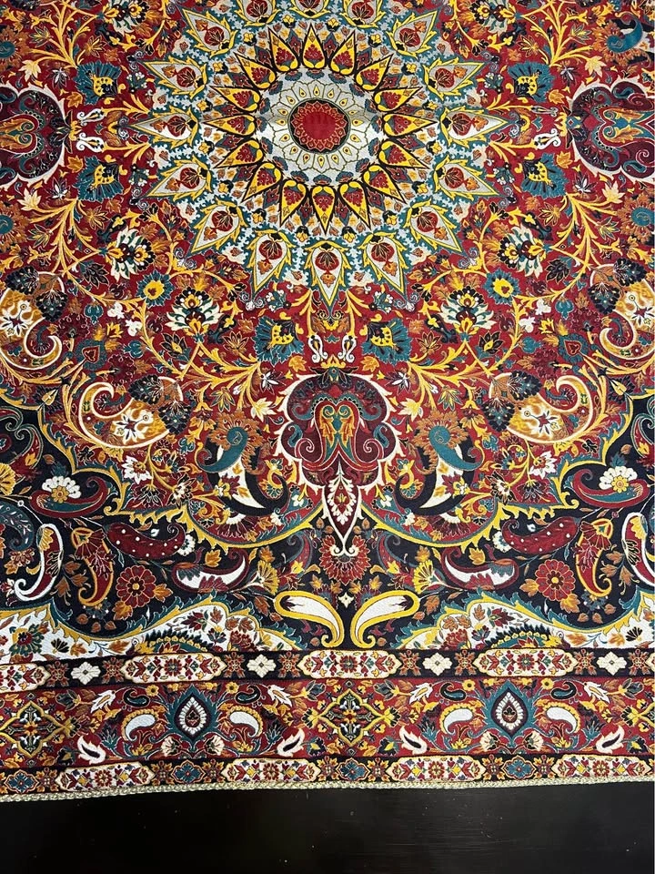 New Luxury Persian Silk TERMEH Square Tablecloth 1x1 Meter - photo 4
