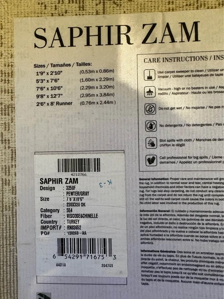 Saphir Zam Pewter/Gray Area Rug - photo 3