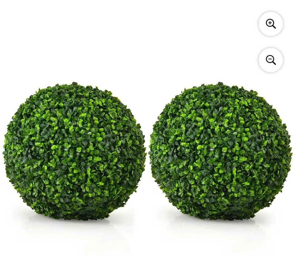 NEW Set of 2 Artificial Boxwood Topiary Balls 15.7" - photo 2
