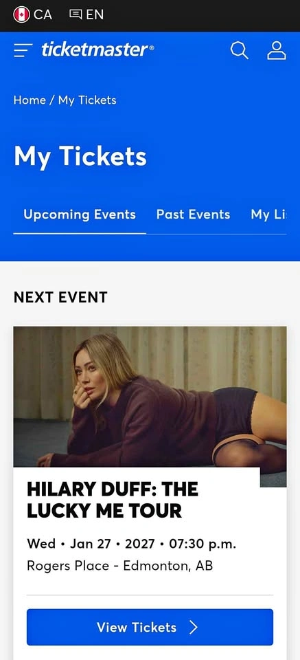 Hilary Duff Section 101 Tickets