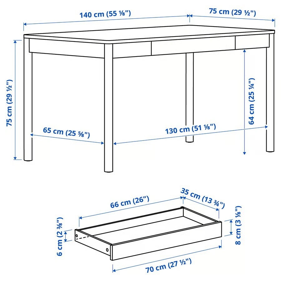 IKEA TONSTAD Desk White 55" - photo 4