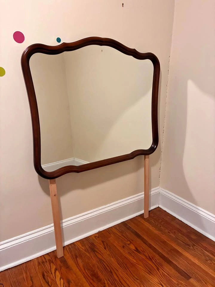 Antique wood frame mirror