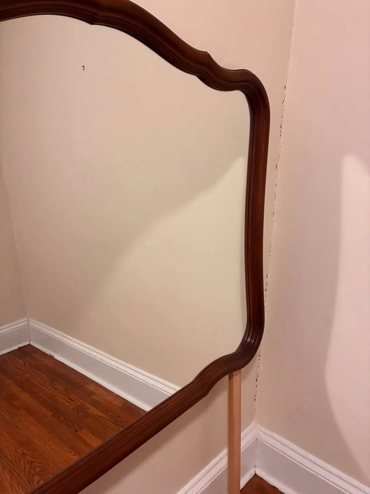 Antique wood frame mirror - photo 3